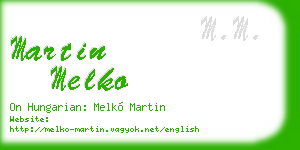 martin melko business card