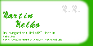 martin melko business card